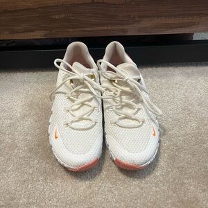 Nike Cream and Orange Athletic Shoes